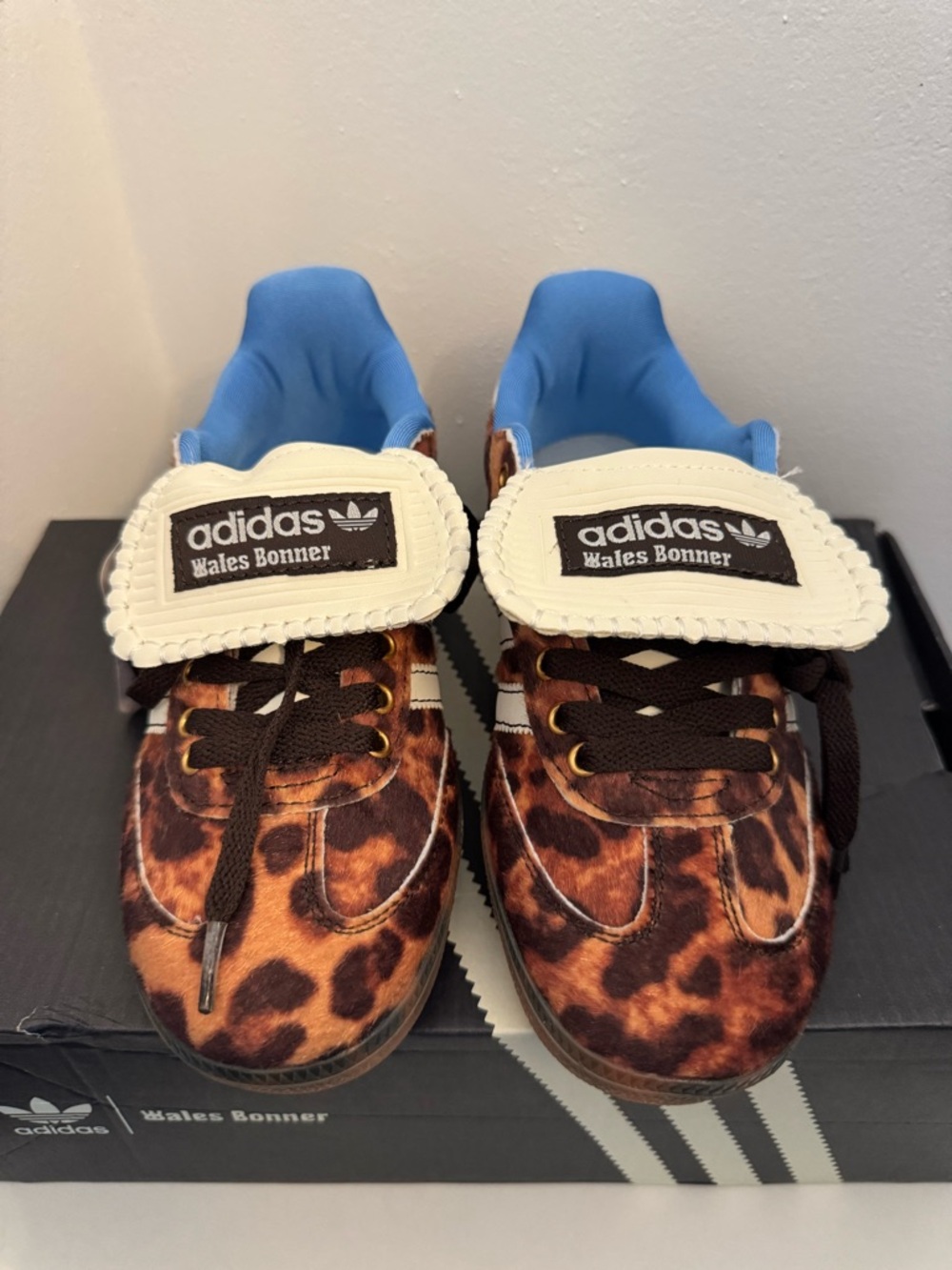 Adidas Women’s Wales Bonner' Leopard Print Sneakers - Brown/Blue